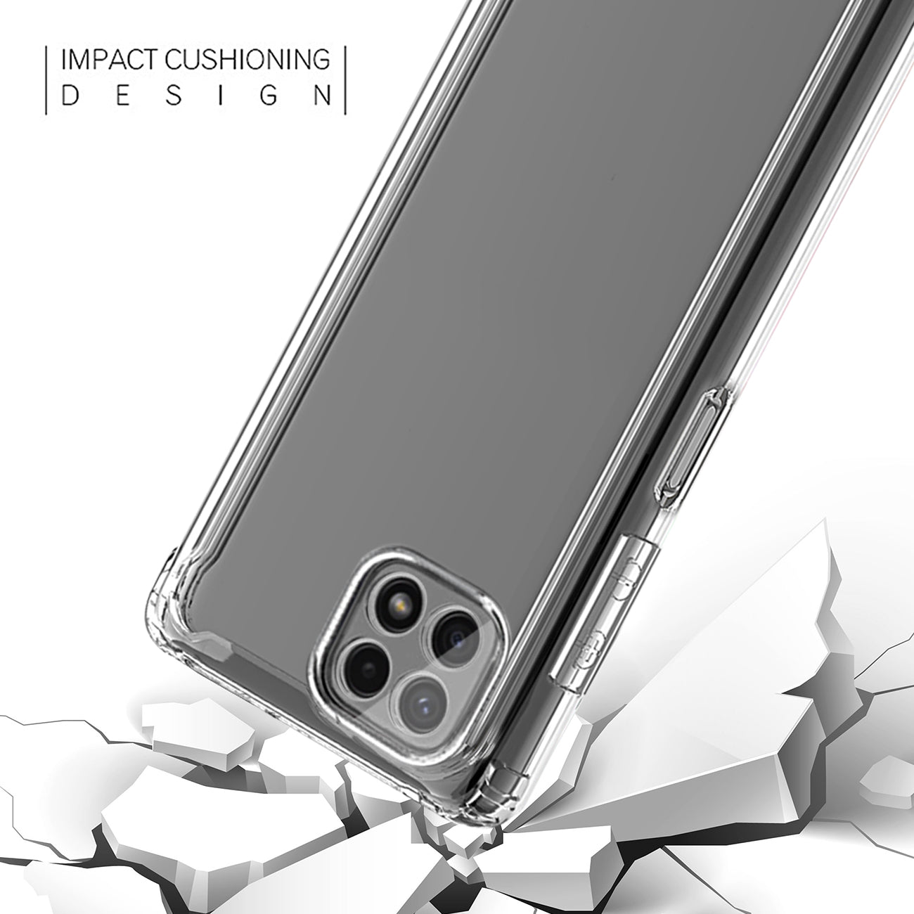 Reiko High Quality 2X Clean PC and TPU Bumper Case In Clear For Samsung Galaxy A22 5G