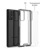 Reiko High Quality 2X Clean PC and TPU Bumper Case In Black For  Samsung Galaxy A52 5G