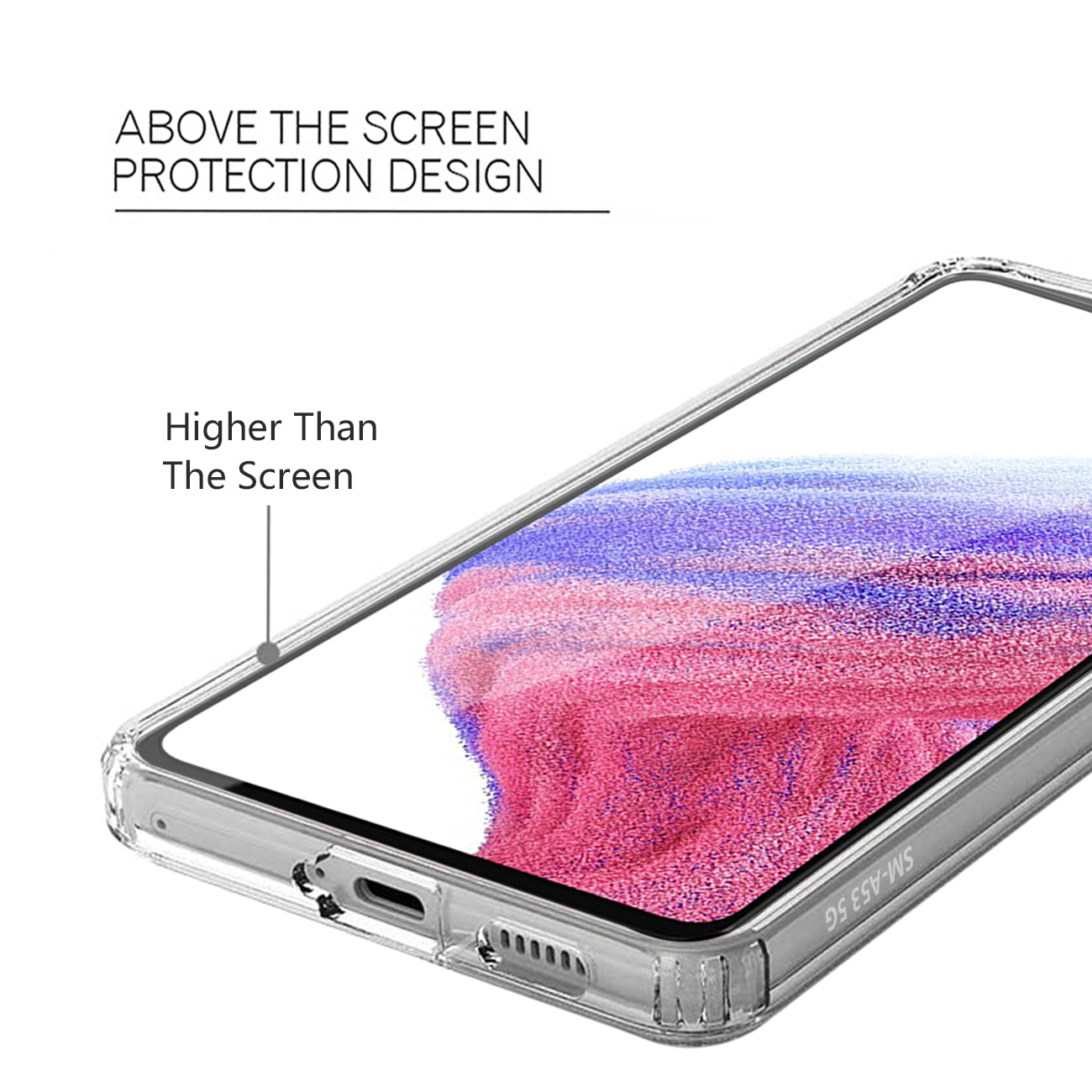 Reiko High Quality 2X Clean PC and TPU Bumper Case In Clear For Samsung Galaxy A53 5G