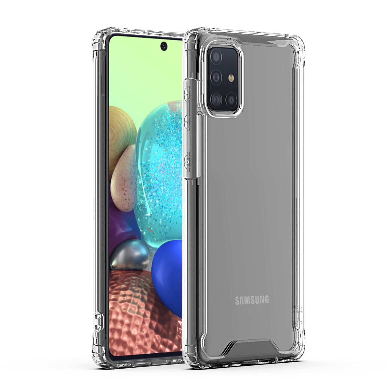 High quality TPU Bumper and Clarity PC Case For SAMSUNG GALAXY A71 5G In Clear