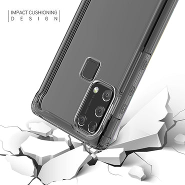 Reiko High Quality 2X Clean PC and TPU Bumper Case In Black For  Samsung Galaxy M31