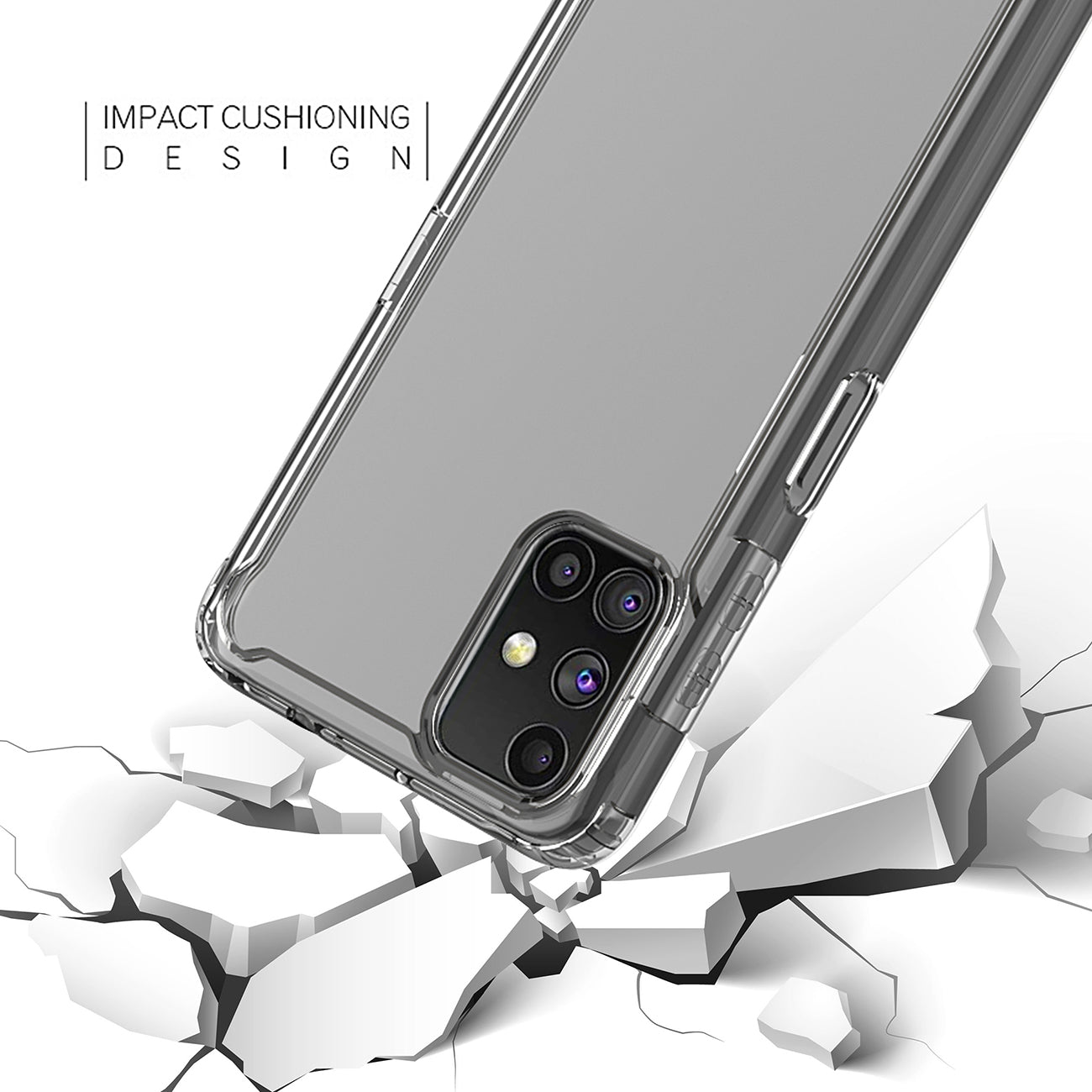 Reiko High Quality 2X Clean PC and TPU Bumper Case In Clear For  Samsung Galaxy M51