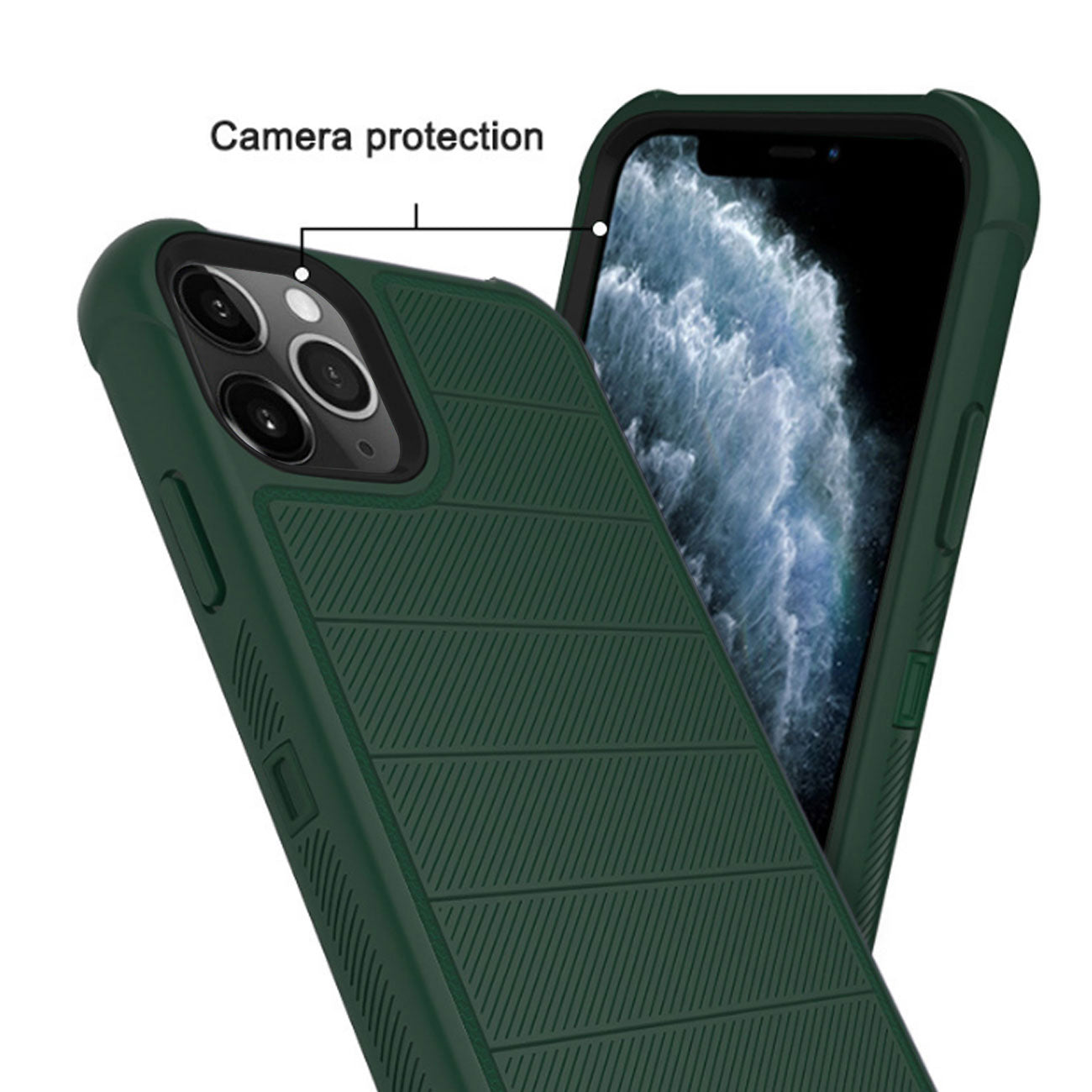 3-In-1 Hybrid Heavy Duty Holster Combo Case For APPLE IPHONE 11 PRO In Green