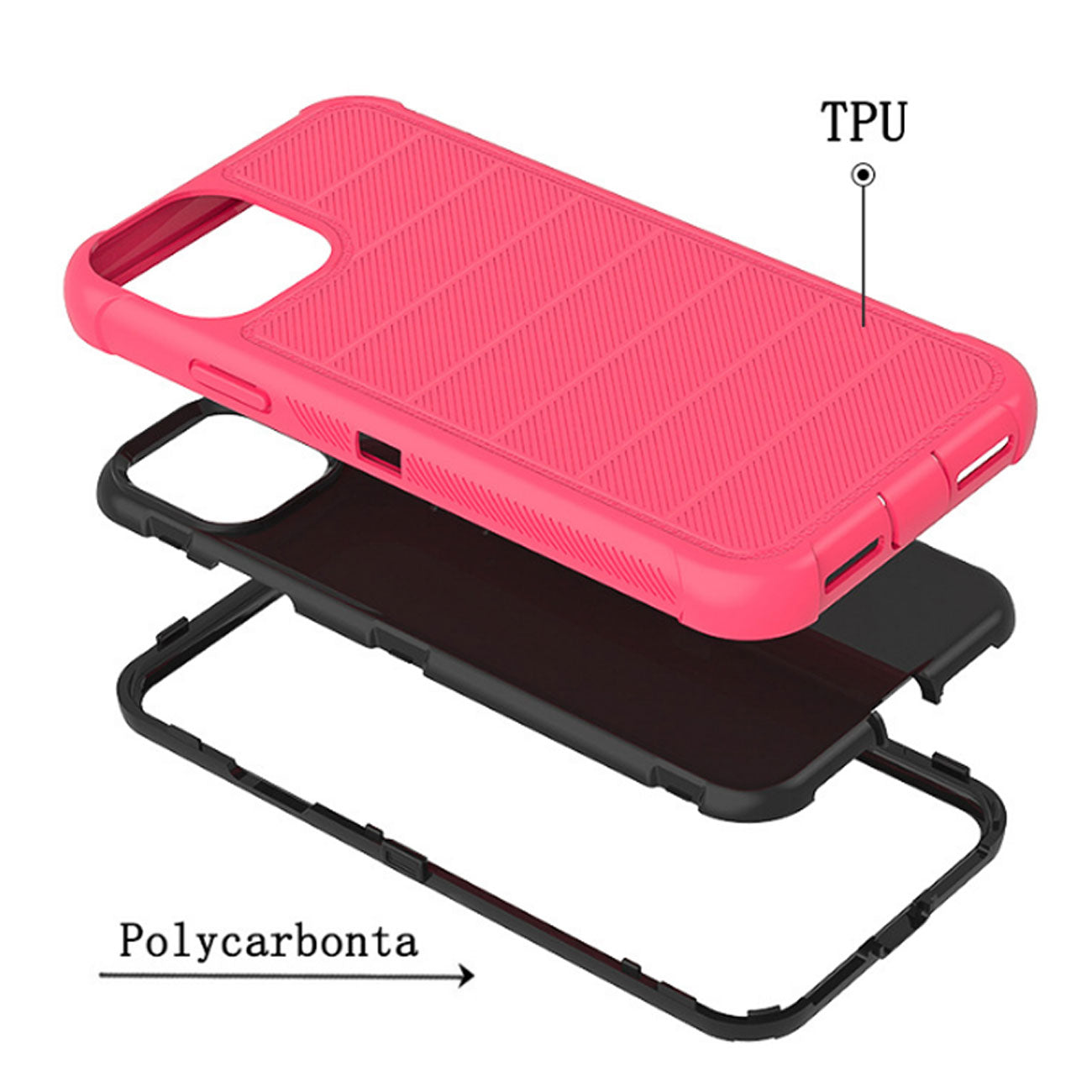 3-In-1 Hybrid Heavy Duty Holster Combo Case For APPLE IPHONE 11 PRO In Hot Pink