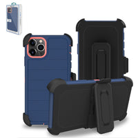 3-In-1 Hybrid Heavy Duty Holster Combo Case For APPLE IPHONE 11 PRO In Navy