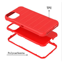 3-In-1 Hybrid Heavy Duty Holster Combo Case For APPLE IPHONE 11 PRO In Red