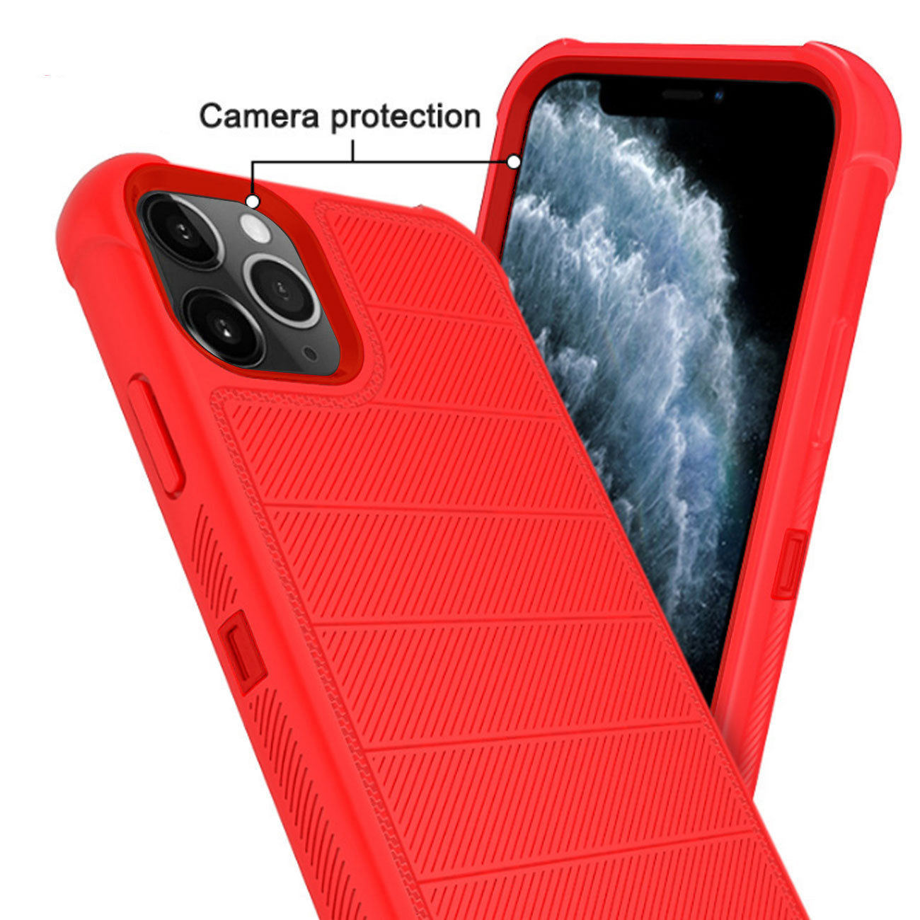 3-In-1 Hybrid Heavy Duty Holster Combo Case For APPLE IPHONE 11 PRO In Red