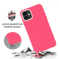 3-In-1 Hybrid Heavy Duty Holster Combo Case For APPLE IPHONE 11 In Hot Pink