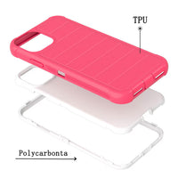 3-In-1 Hybrid Heavy Duty Holster Combo Case For APPLE IPHONE 11 In Hot Pink