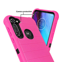 MOTO G STYLUS 3-In-1 Hybrid Heavy Duty Holster Combo Case In Hot PINK