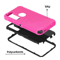 MOTO G STYLUS 3-In-1 Hybrid Heavy Duty Holster Combo Case In Hot PINK