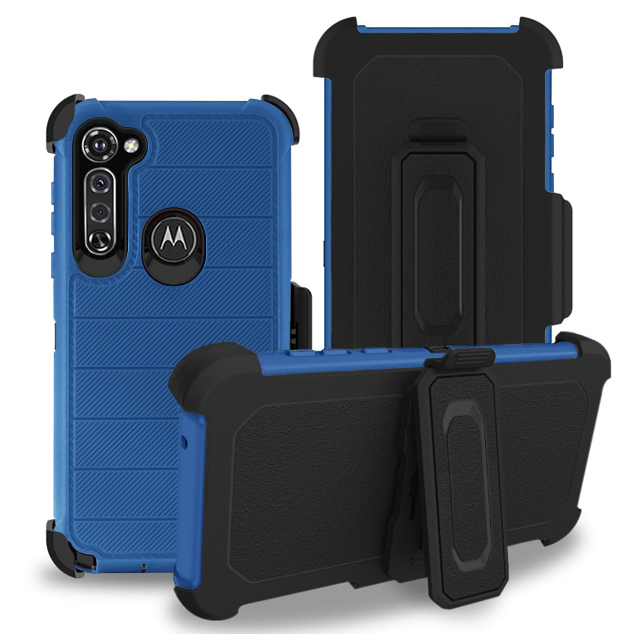 MOTO G STYLUS 3-In-1 Hybrid Heavy Duty Holster Combo Case In Navy