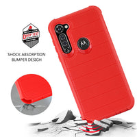 MOTO G STYLUS 3-In-1 Hybrid Heavy Duty Holster Combo Case In Red