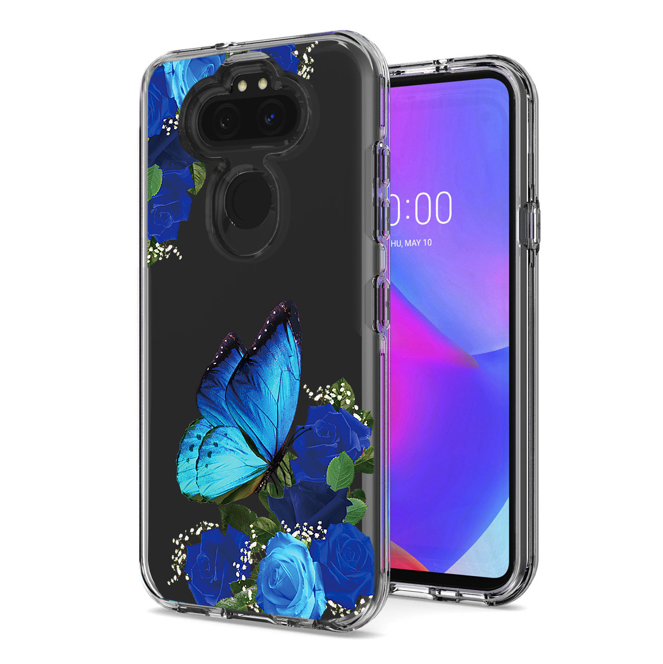 Pressed dried flower Design Phone case for LG Aristo 5/K31/K30 2020/Aristo 5 Plus In Blue