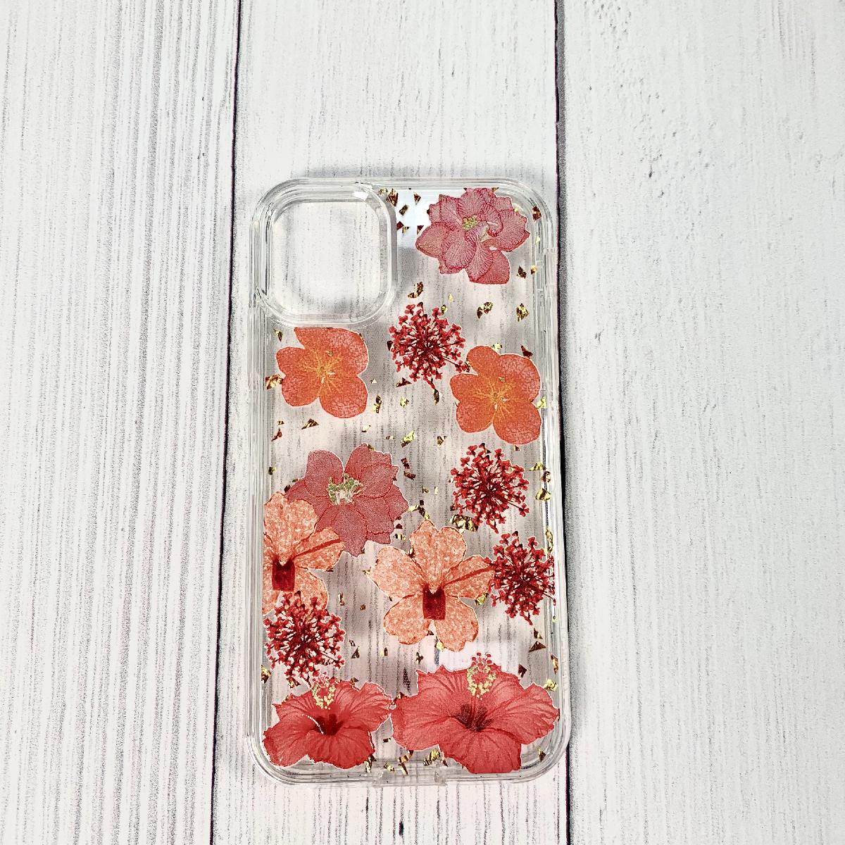 Pressed dried flower Design Phone case for LG Aristo 5/K31/K30 2020/Aristo 5 Plus in Red