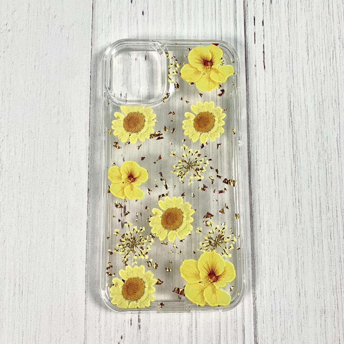 Pressed dried flower Design Phone case for LG Aristo 5/K31/K30 2020/Aristo 5 Plus in Yellow