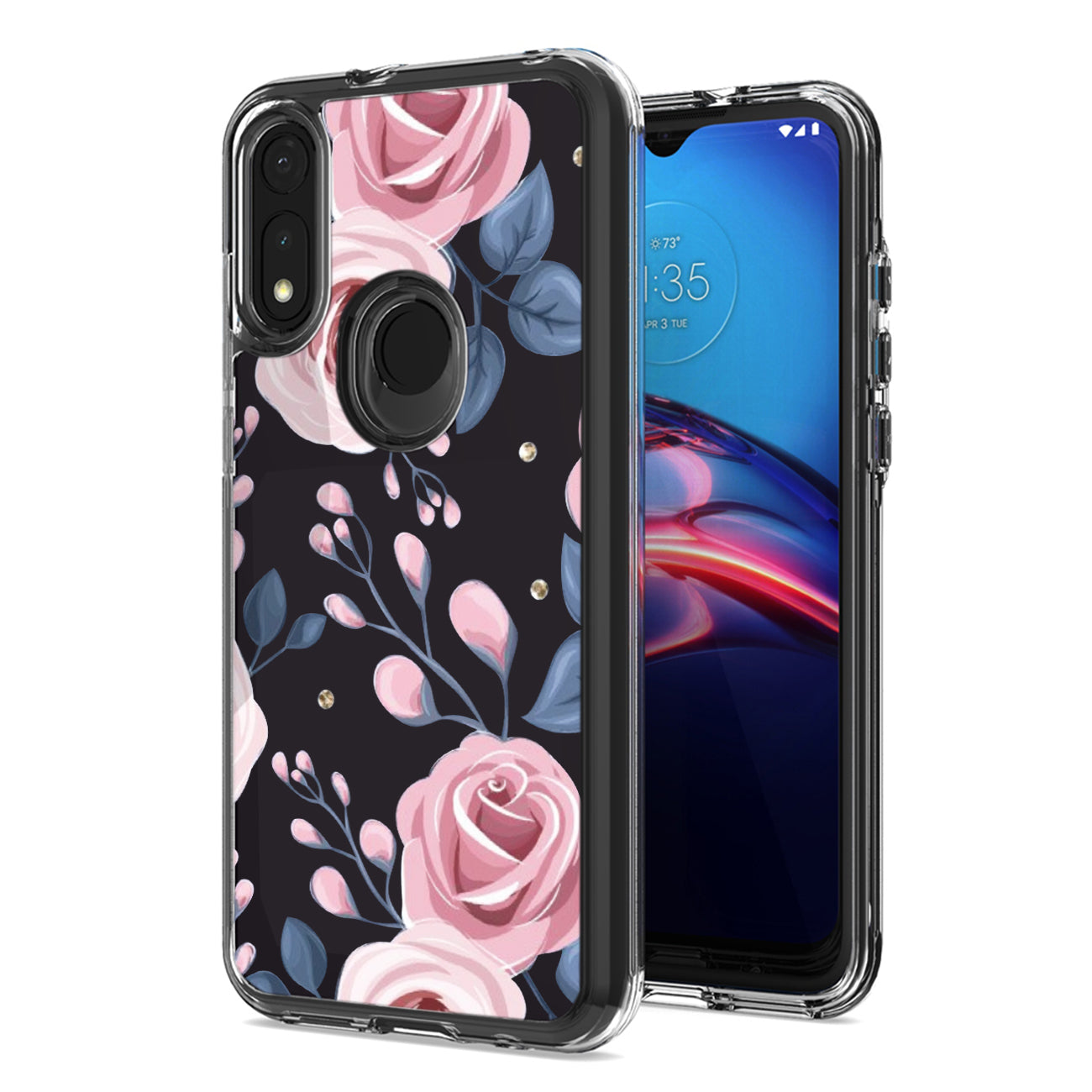 Pressed dried flower Design Phone case for MOTOROLA E7 (2020) In Rose Gold