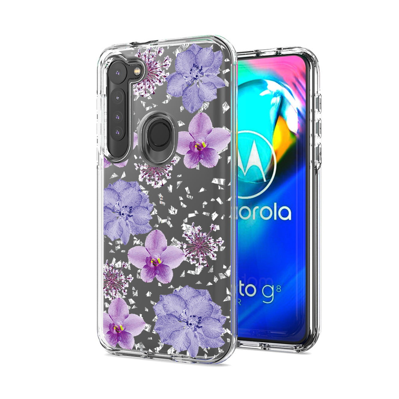 Pressed dried flower Design Phone case for MOTOROLA G STYLUS in Purple