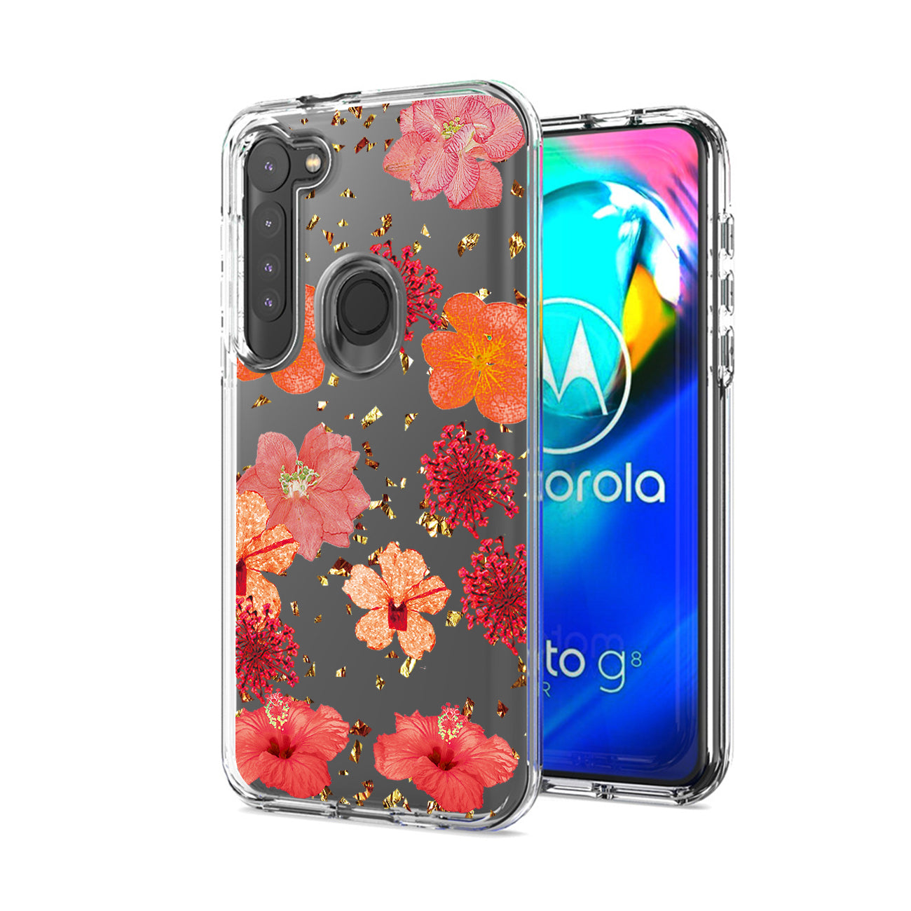 Pressed dried flower Design Phone case for MOTOROLA G STYLUS in Red