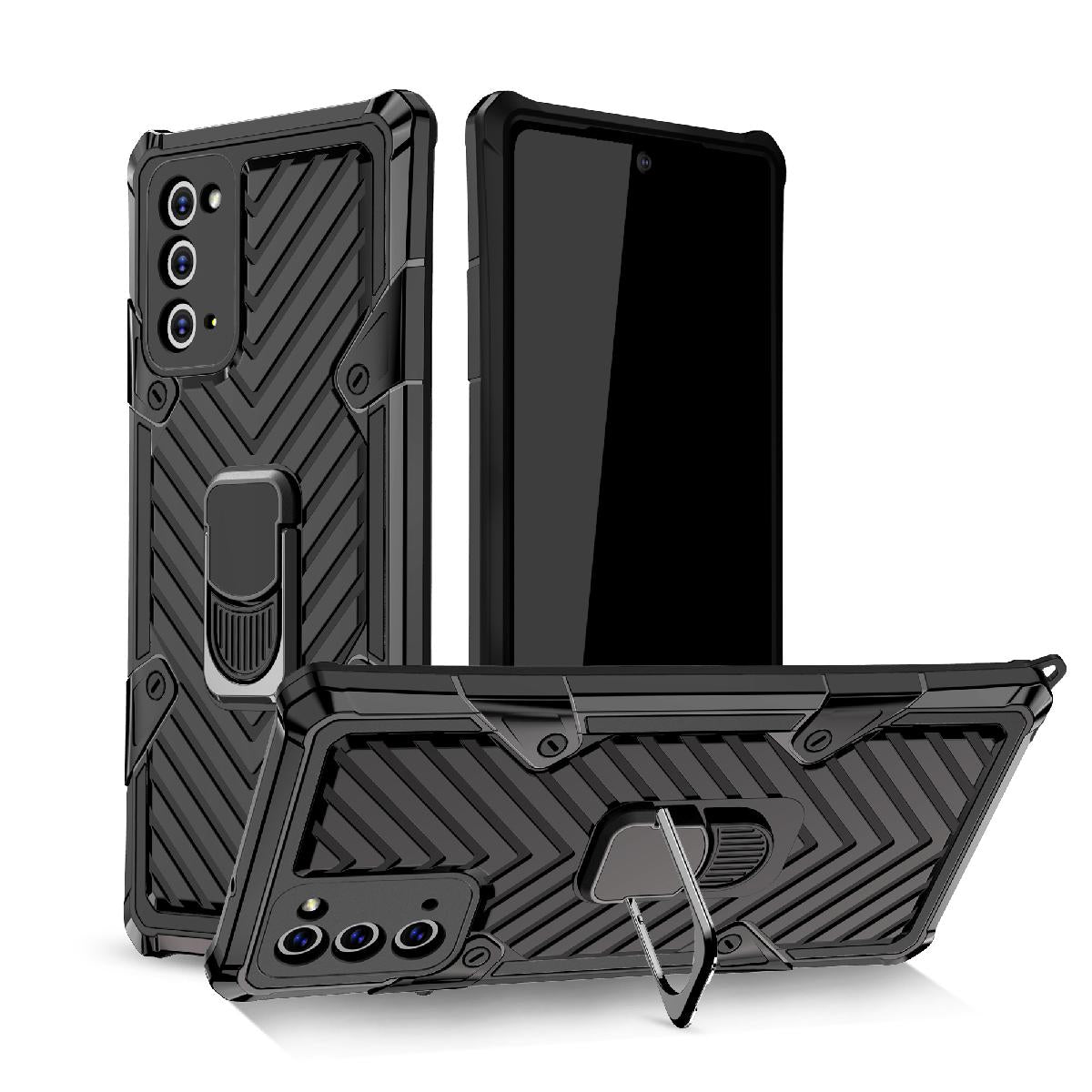 Reiko Kickstand Anti-Shock And Anti Falling Case for SAMSUNG GALAXY NOTE 20 In Black