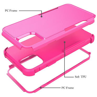 3in1 Hybrid Heavy Duty Defender Rugged Armor Case For APPLE IPHONE 11 PRO MAX In Hot pink