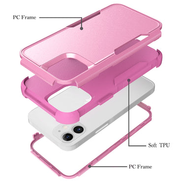 3in1 Hybrid Heavy Duty Defender Rugged Armor Case For APPLE IPHONE 12 MINI In Pink