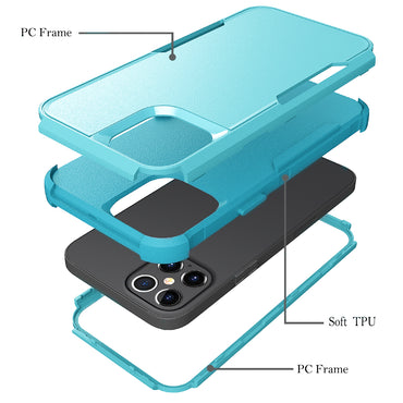 3in1 Hybrid Heavy Duty Defender Rugged Armor Case For APPLE IPHONE 12 PRO MAX In Blue