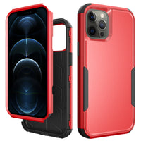 3in1 Hybrid Heavy Duty Defender Rugged Armor Case For APPLE IPHONE 12 /12 PRO In Red