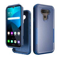 3in1 Hybrid Heavy Duty Defender Rugged Armor Case For LG HARMONY 4 In Blue