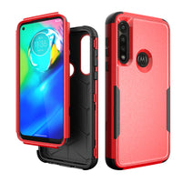 3in1 Hybrid Heavy Duty Defender Rugged Armor Military Grade Case MOTOROLA G POWER 2020 In Red