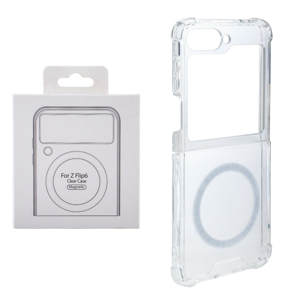 Magnetic Wireless Charging TPU Bumper Case For Z FLIP 6 In Clear