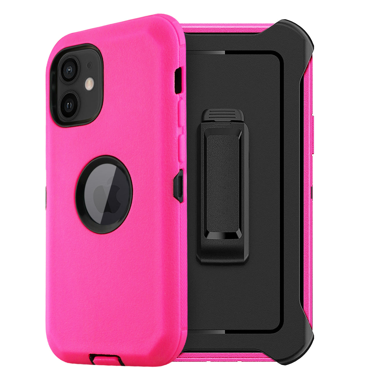 Multilayer Full Protection with Built-In Screen Protector CaseAPPLE IPHONE 12 MINI In Hot Pink