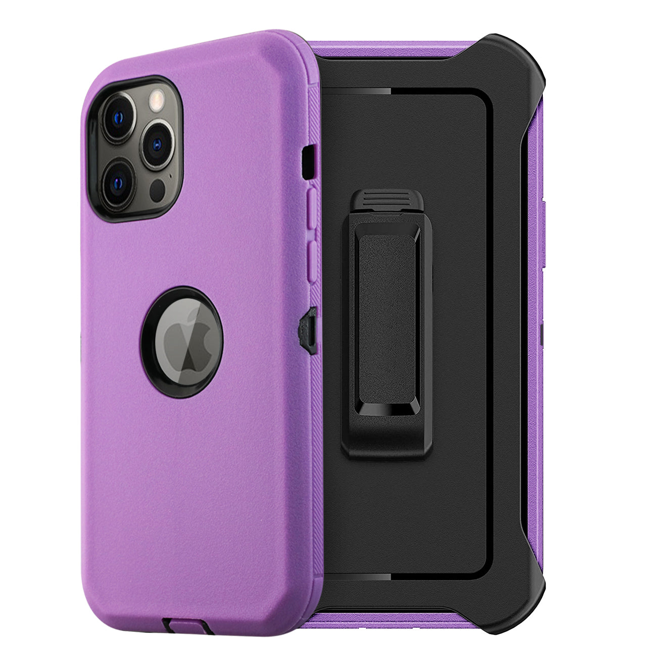 Multilayer Full Protection with Built-In Screen Protector CaseAPPLE IPHONE 12 PRO MAX In Purple