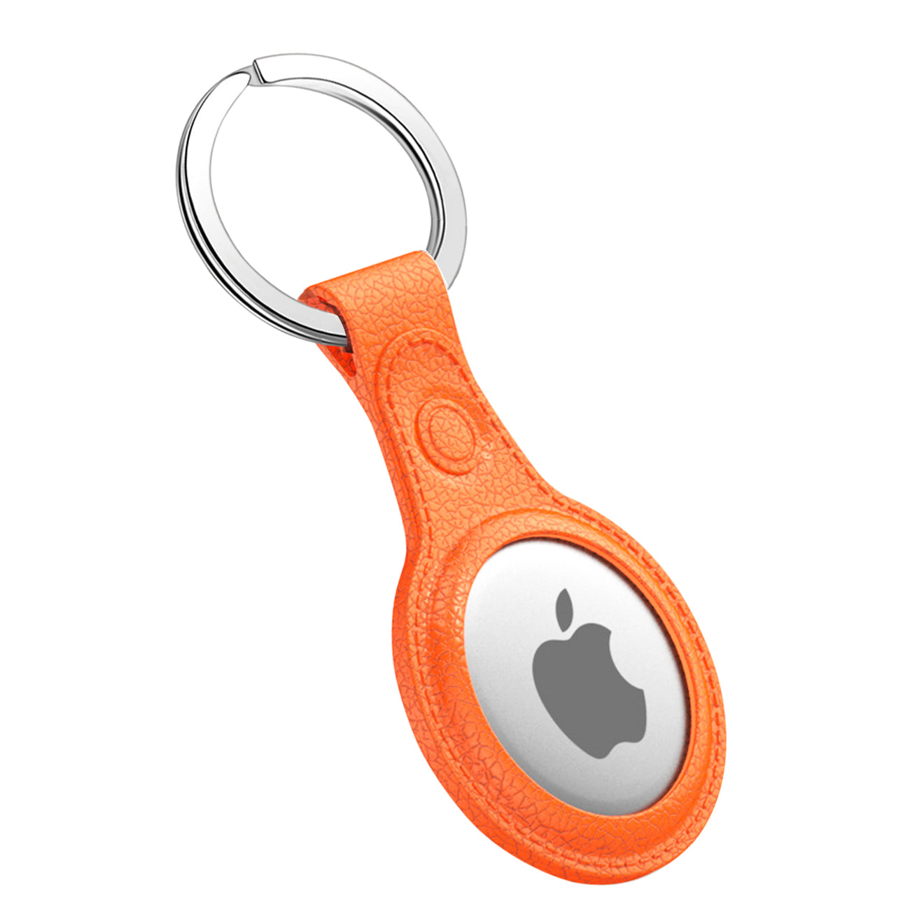 Reiko Leather Texture Silicone Case for Apple AirTag In Orange