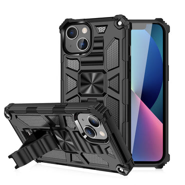 Built-in Kickstand TPU Case with Magnetic Mount for APPLE IPHONE 13 in Black