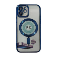 Magnetic Wireless Charging TPU Bumper Case For iPhone 14 Pro In Blue