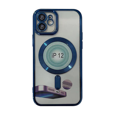Magnetic Wireless Charging TPU Bumper Case For iPhone 14 Pro In Blue