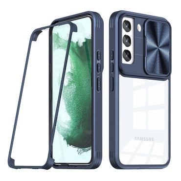Full Protection With Mobile Phone Protective Film Slide Camera Lens Phone Case For Samsung Galaxy S 22 Plus In Navy