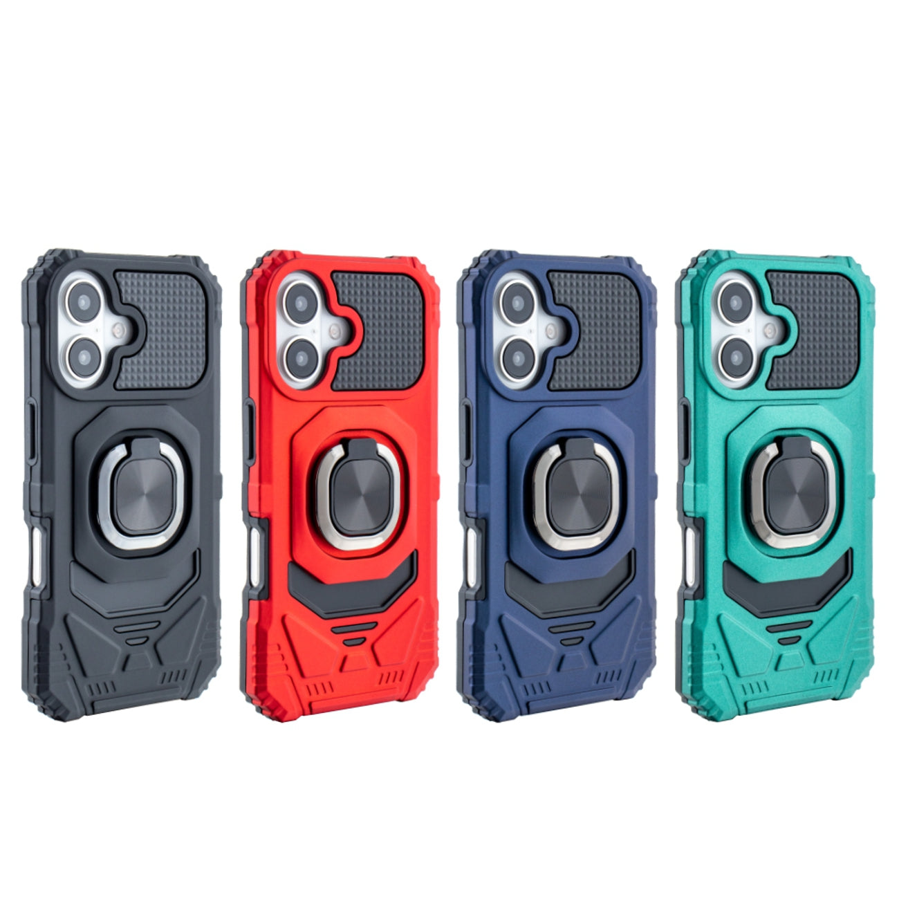 Kickstand Ring Holder TPU Shockproof Case for IPHONE 16 in Black