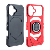 Kickstand Ring Holder TPU Shockproof Case for IPHONE 16 PLUS in Red