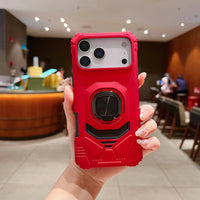 Kickstand Ring Holder TPU Shockproof Case for iPhone 17 PRO in Red , SKU: PC65-IPH17PRORD