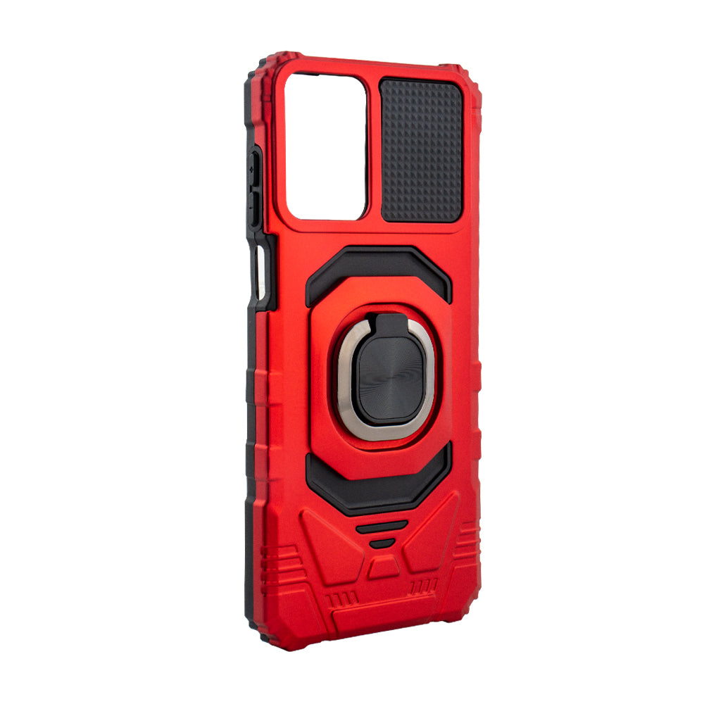 Kickstand Ring Holder TPU Shockproof Case for Motorola Moto G PLAY 5G (2024) in RED