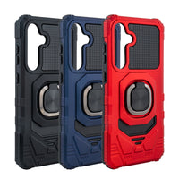 Kickstand Ring Holder TPU Shockproof Case for Samsung Galaxy S24 FE in Black