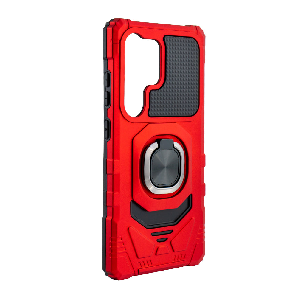 Kickstand Ring Holder TPU Shockproof Case for Samsung Galaxy S25 ULTRA in RED