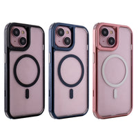 Heavy Duty 3-in-1 Hybrid Shockproof Anti-Fall Protective Magnetic Case for iPhone 15   in Black