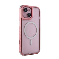 Heavy Duty 3-in-1 Hybrid Shockproof Anti-Fall Protective Magnetic Case for iPhone 15   in Pink