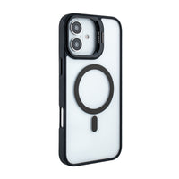 Magnetic Phone Case (Black) with Built-in Invisible Kickstand Compatible with iPhone 16 Plus