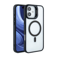 Magnetic Phone Case (Blue) with Built-in Invisible Kickstand Compatible with iPhone 16 Plus