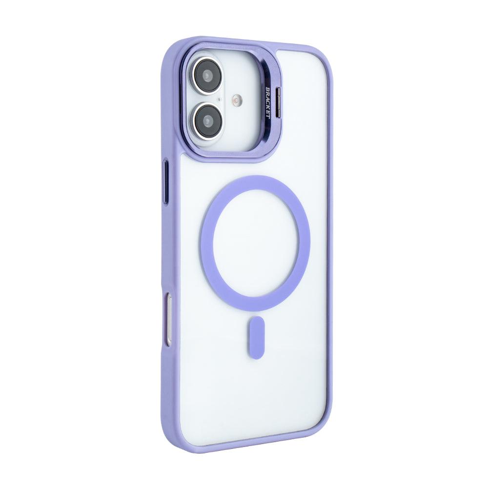 Magnetic Phone Case (Purple) with Built-in Invisible Kickstand Compatible with iPhone 16 Plus