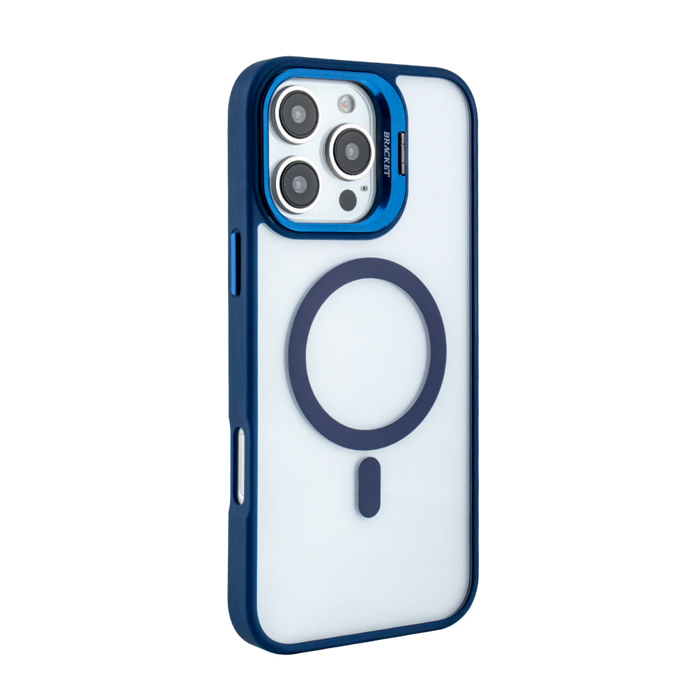 Magnetic Phone Case (Blue) with Built-in Invisible Kickstand Compatible with iPhone 16 Pro MAX